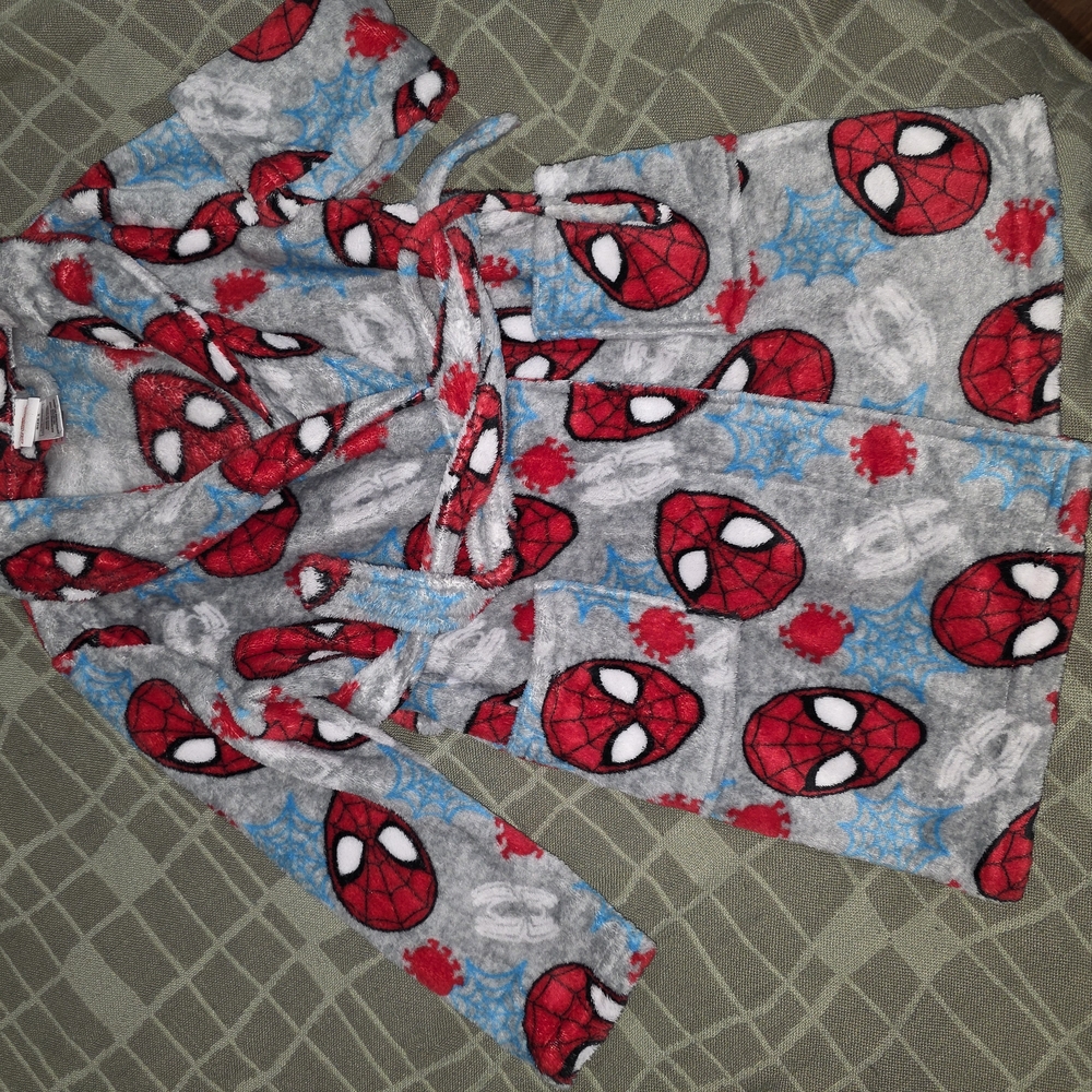 Marvel Spider-Man Kids Robe - Red and Gray